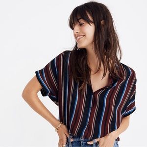 Madewell Central Drapey Shirt in Menford Stripe M